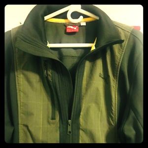 Puma Mens Olive Vertical Glen Check jacket L